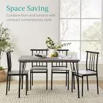 5-Piece Modern Metal and Wood Dining Set