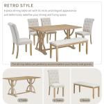 Merax Wooden Dining Table Set for 6 People