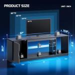 Modern Black LED TV Stand with Adjustable Shelves