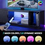 Modern Black LED TV Stand with Adjustable Shelves