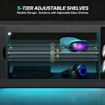 Modern Black LED TV Stand with Adjustable Shelves