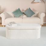 Sherpa Folding Storage Ottoman for Living Room