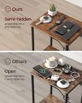VASAGLE Rustic End Tables with Charging Station, Set of 2