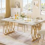 Tribesigns Modern 63" Faux Marble Dining Table