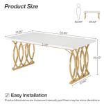Tribesigns Modern 63" Faux Marble Dining Table