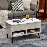 Giantex Grey Lift Top Coffee Table with Storage