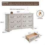 Farmhouse 6-Drawer Rustic Dresser with Vintage Charm