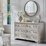 Farmhouse 6-Drawer Rustic Dresser with Vintage Charm
