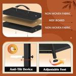 WLIVE Black TV Stand with LED Lights and Storage