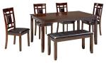 Bennox Dining Set with Table, Chairs, and Bench