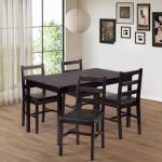 5-Piece Solid Wood Dining Set for Four