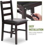 5-Piece Solid Wood Dining Set for Four