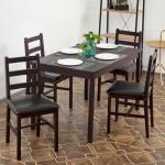 5-Piece Solid Wood Dining Set for Four