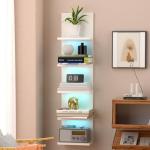 5-Tier Floating Wall Shelf with RGB Light