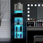 5-Tier Floating Wall Shelf with RGB Light