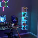 5-Tier Floating Wall Shelf with RGB Light