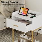 Modern Nightstand with Charging Station & Storage