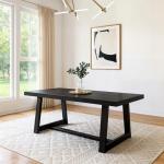 72 Inch Rustic Farmhouse Dining Table in Black