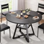 Jocoevol 47" Round Black Dining Table for 4