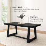 72 Inch Rustic Farmhouse Dining Table in Black
