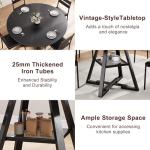 Jocoevol 47" Round Black Dining Table for 4