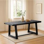 72 Inch Rustic Farmhouse Dining Table in Black