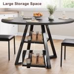 Jocoevol 47" Round Black Dining Table for 4