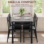 Grey Dining Table Set for 4 with Upholstered Chairs