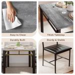 Grey Dining Table Set for 4 with Upholstered Chairs