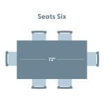 72 Inch Rustic Farmhouse Dining Table in Black