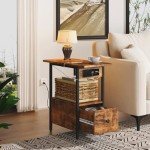 Kisfam Charging End Table with Drawer and USB Ports