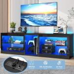 Vinctik LED TV Stand with Power Outlet and Lighting
