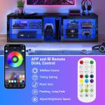 Vinctik LED TV Stand with Power Outlet and Lighting