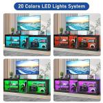 Vinctik LED TV Stand with Power Outlet and Lighting