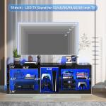 Vinctik LED TV Stand with Power Outlet and Lighting