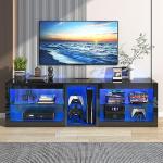 Vinctik LED TV Stand with Power Outlet and Lighting