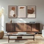 Neutral Abstract 3-Piece Earth Tones Wall Art