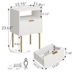 Modern Nightstand with Charging Station and LED Lights