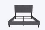 Gray Linen Full Upholstered Bed by DHP