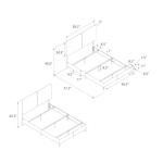 Gray Linen Full Upholstered Bed by DHP