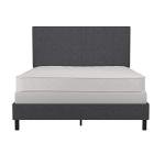 Gray Linen Full Upholstered Bed by DHP