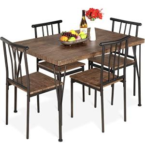 5-Piece Modern Wood and Metal Dining Set