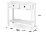 White Console Table with 2 Drawers and Shelf