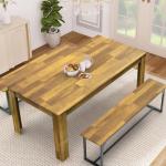 Large Wood Farmhouse Dining Table for 6-8