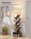 6-Tier Lighted Tree Bookshelf with Storage Cabinet