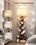 6-Tier Lighted Tree Bookshelf with Storage Cabinet