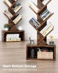 6-Tier Lighted Tree Bookshelf with Storage Cabinet