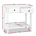 White Console Table with 2 Drawers and Shelf