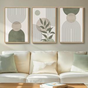 Sage Green Boho Wall Art Set, 3 Pieces