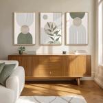 Sage Green Boho Wall Art Set, 3 Pieces